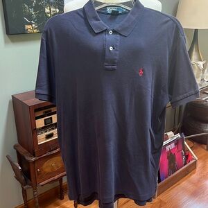 Men’s short sleeve polo by Ralph Lauren navy polo sz L
